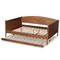 Baxton Studio Veles Mid-Century Modern Ash Walnut Finished Wood Full Size Daybed with Trundle 183-11174-9826-Zoro - alternate 5